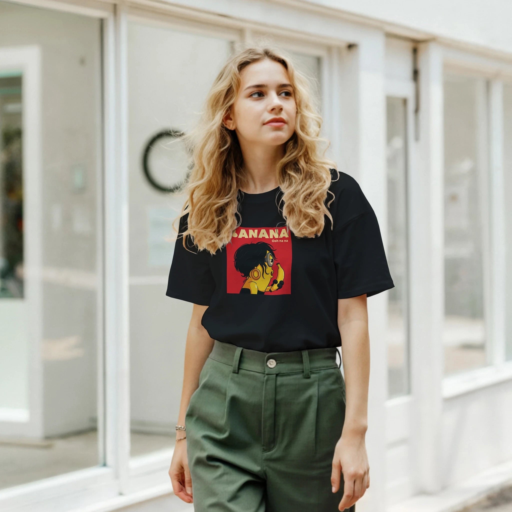 White Black Banana T-Shirt Front Image_1