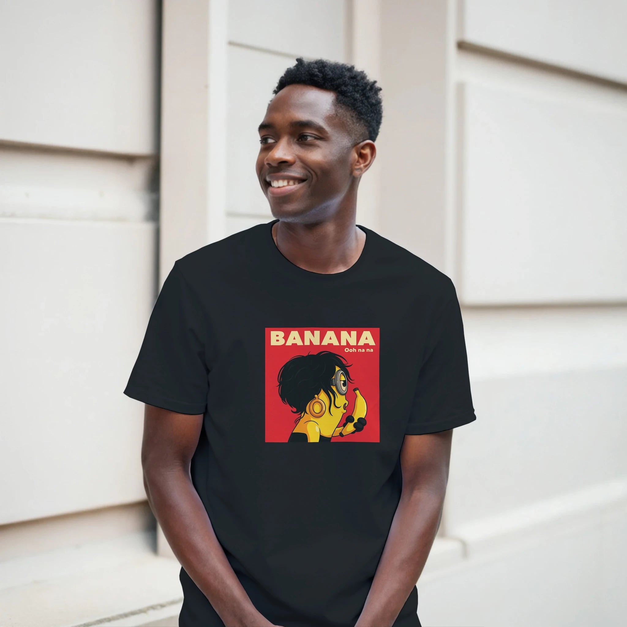 White Black Banana T-Shirt Front Image_4