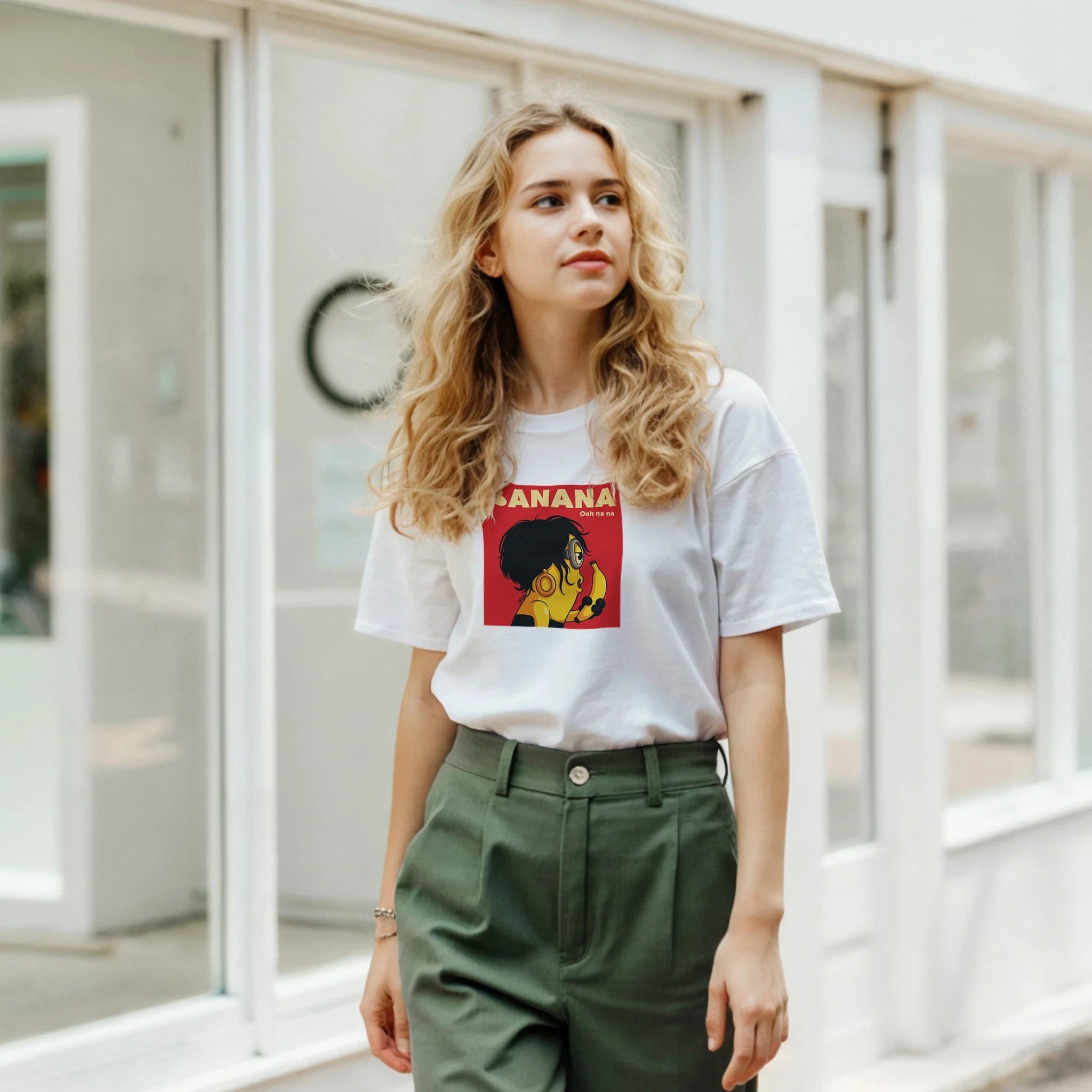 White Black Banana T-Shirt Front Image_2