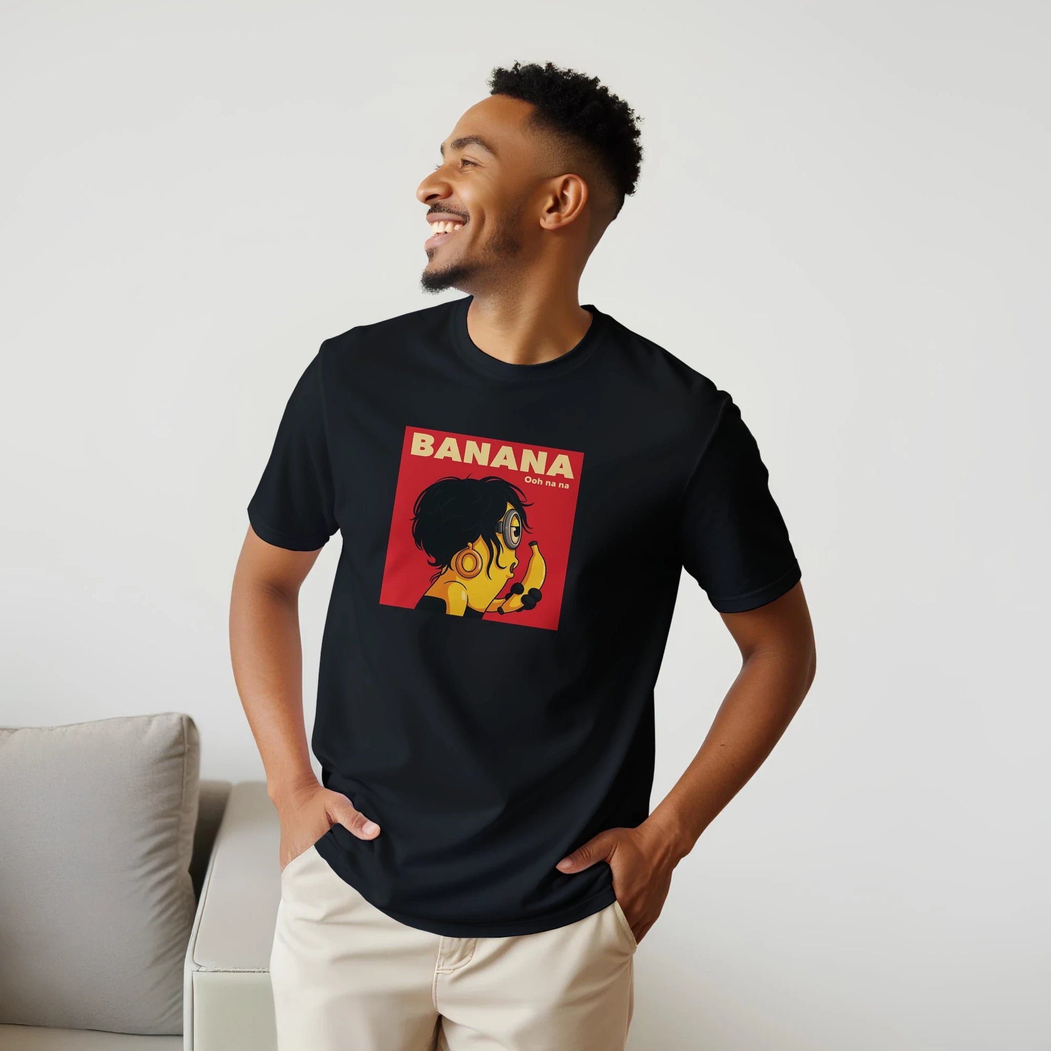 White Black Banana T-Shirt Front Image_5