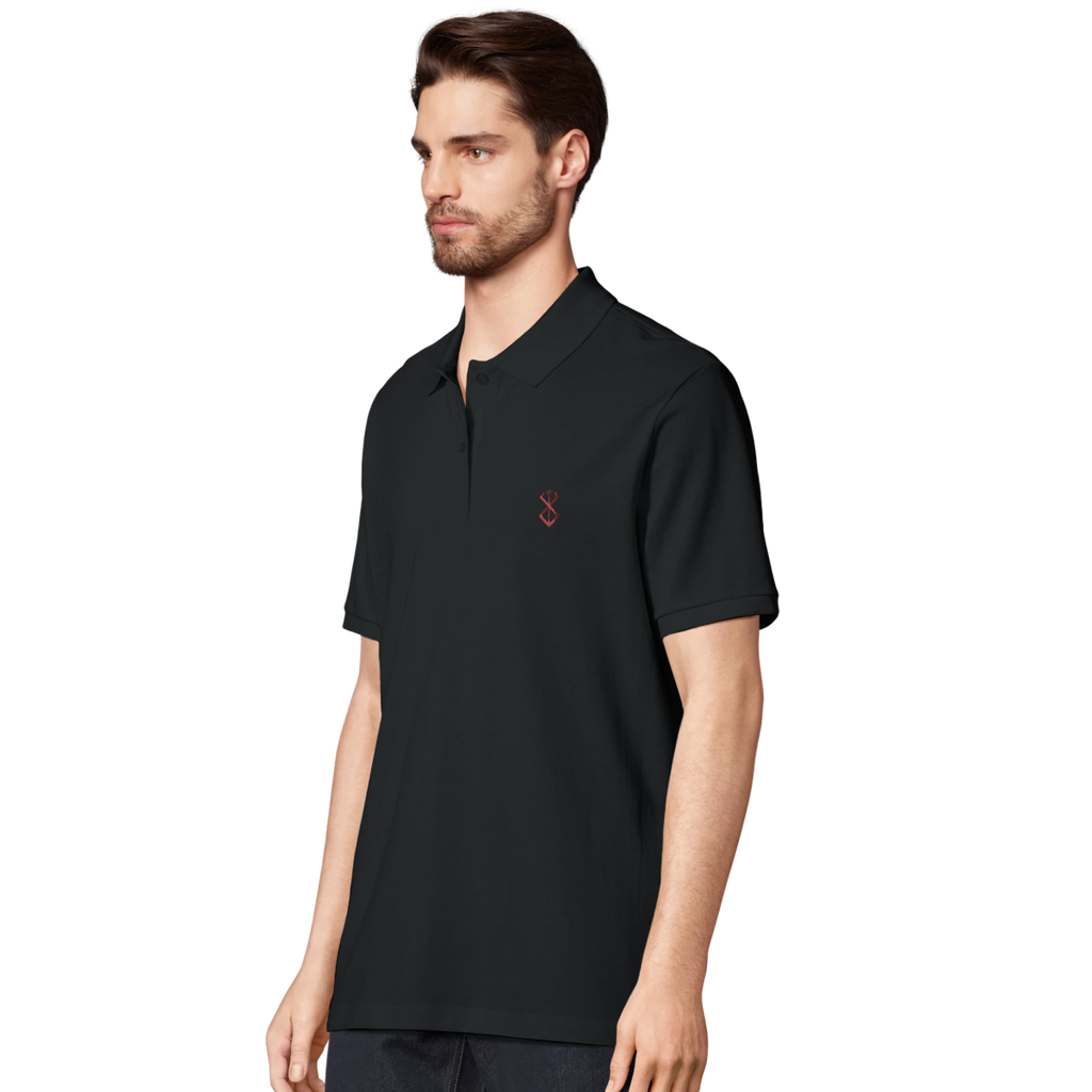 White Black Grey Blood Mark Polo Front Image_13