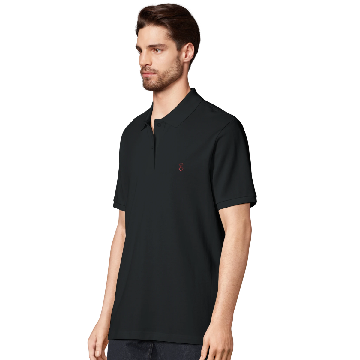 White Black Grey Blood Mark Polo Front Image_6