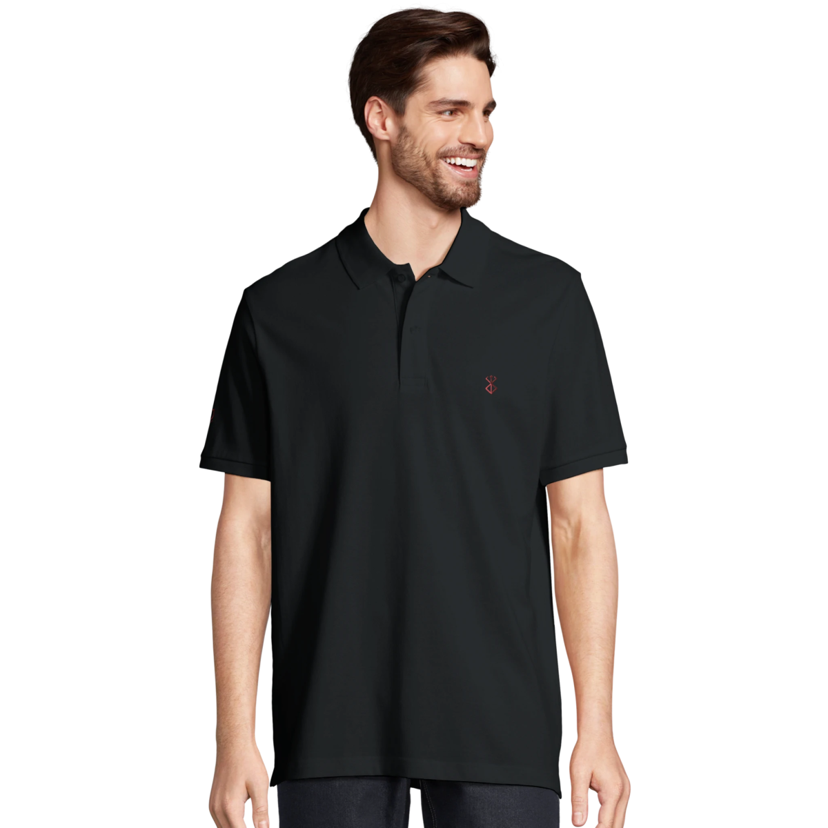 White Black Grey Blood Mark Polo Front Image_8