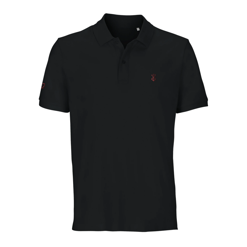White Black Grey Blood Mark Polo Front Image_16