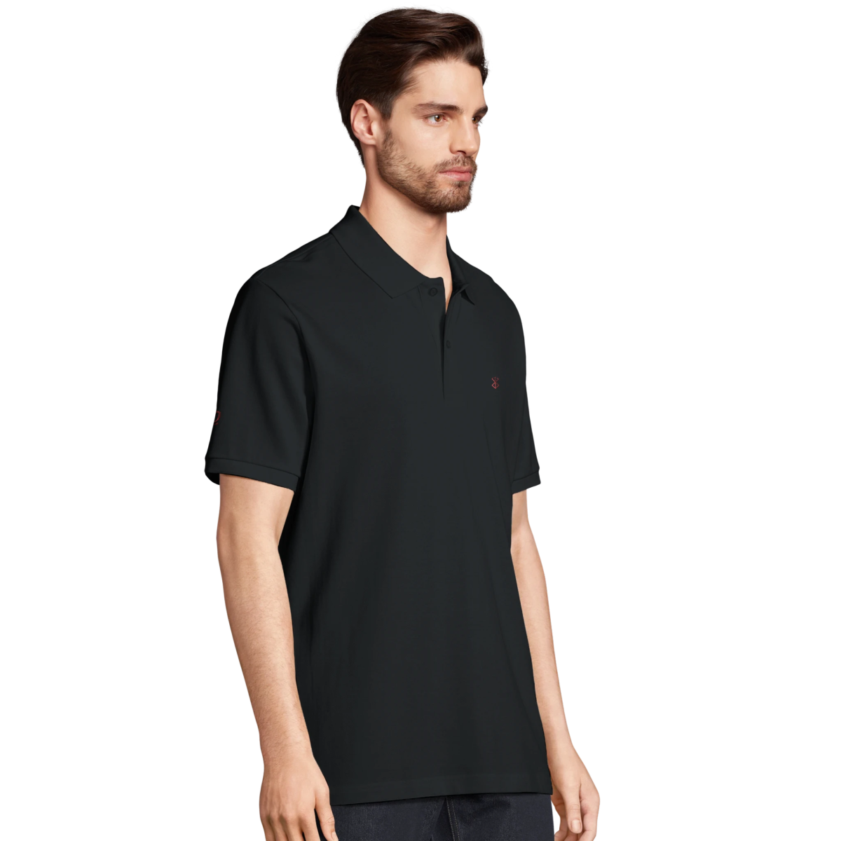 White Black Grey Blood Mark Polo Front Image_10