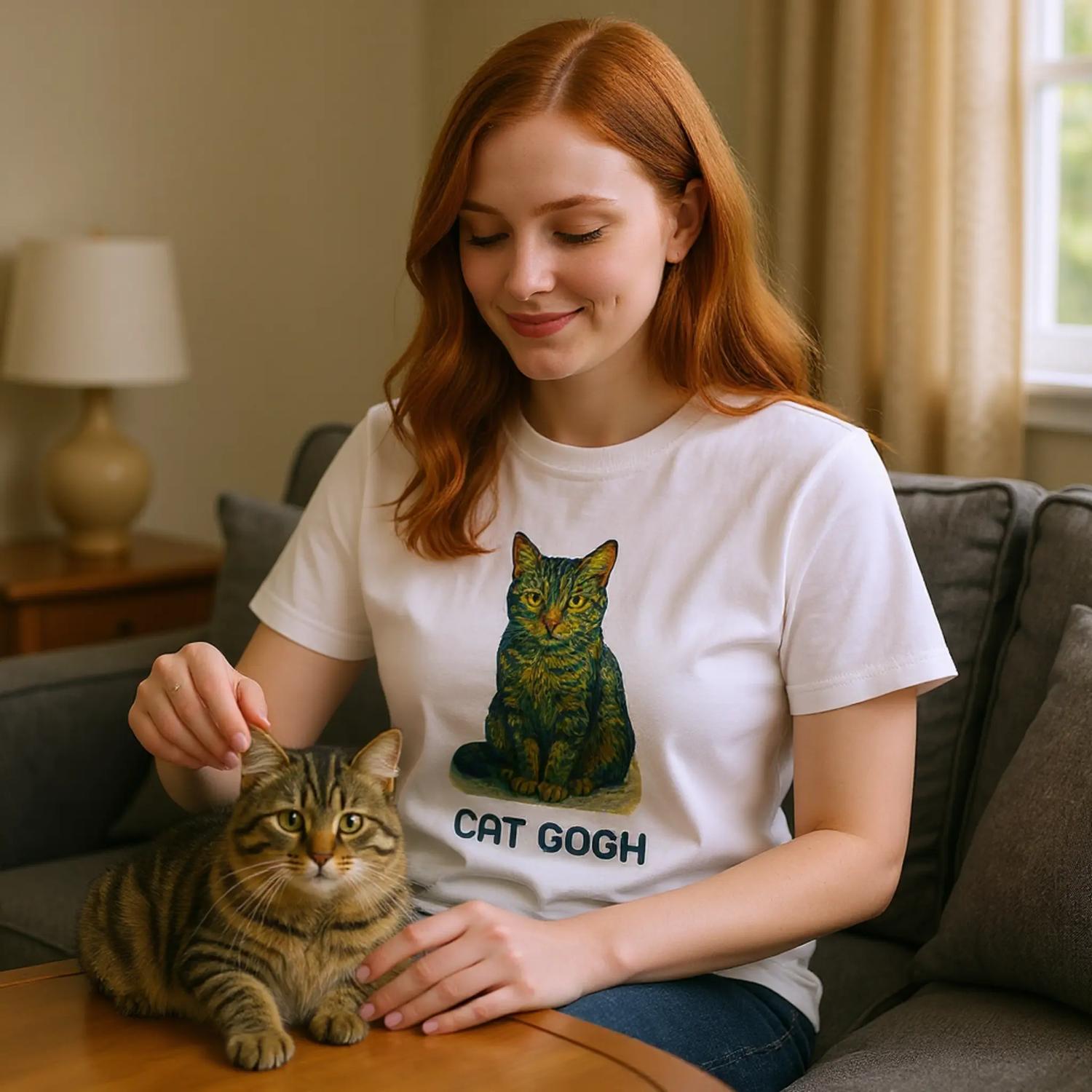 Cat Gogh T-Shirt Front Image_7