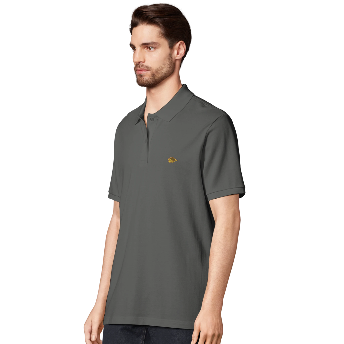 White Black Grey Cloud Polo Front Image_6