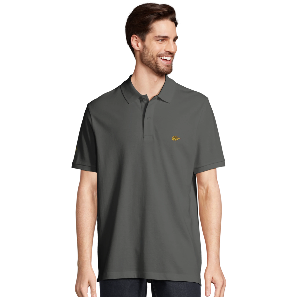 White Black Grey Cloud Polo Front Image_4