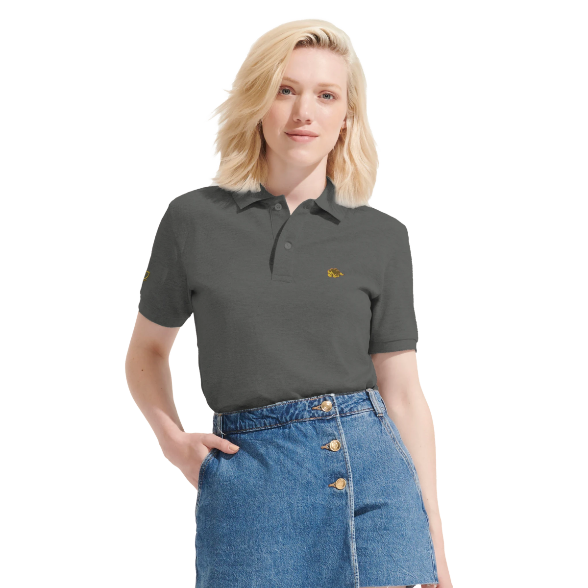 White Black Grey Cloud Polo Front Image_5