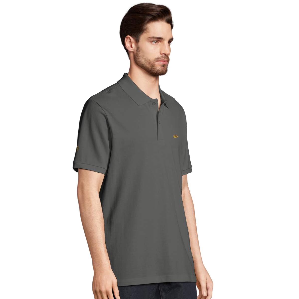 White Black Grey Cloud Polo Front Image_7