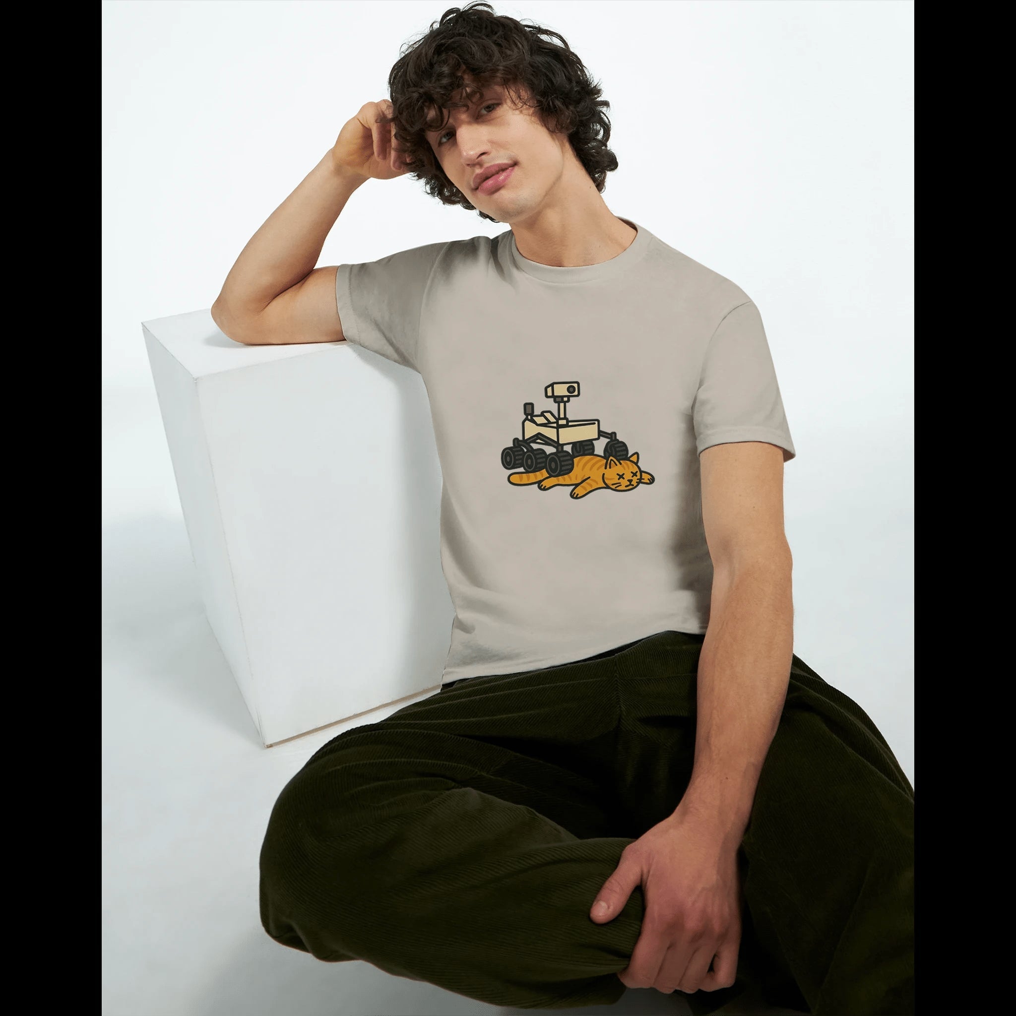 White Red Gold Black Grey Curiosity T-Shirt Front Image_12