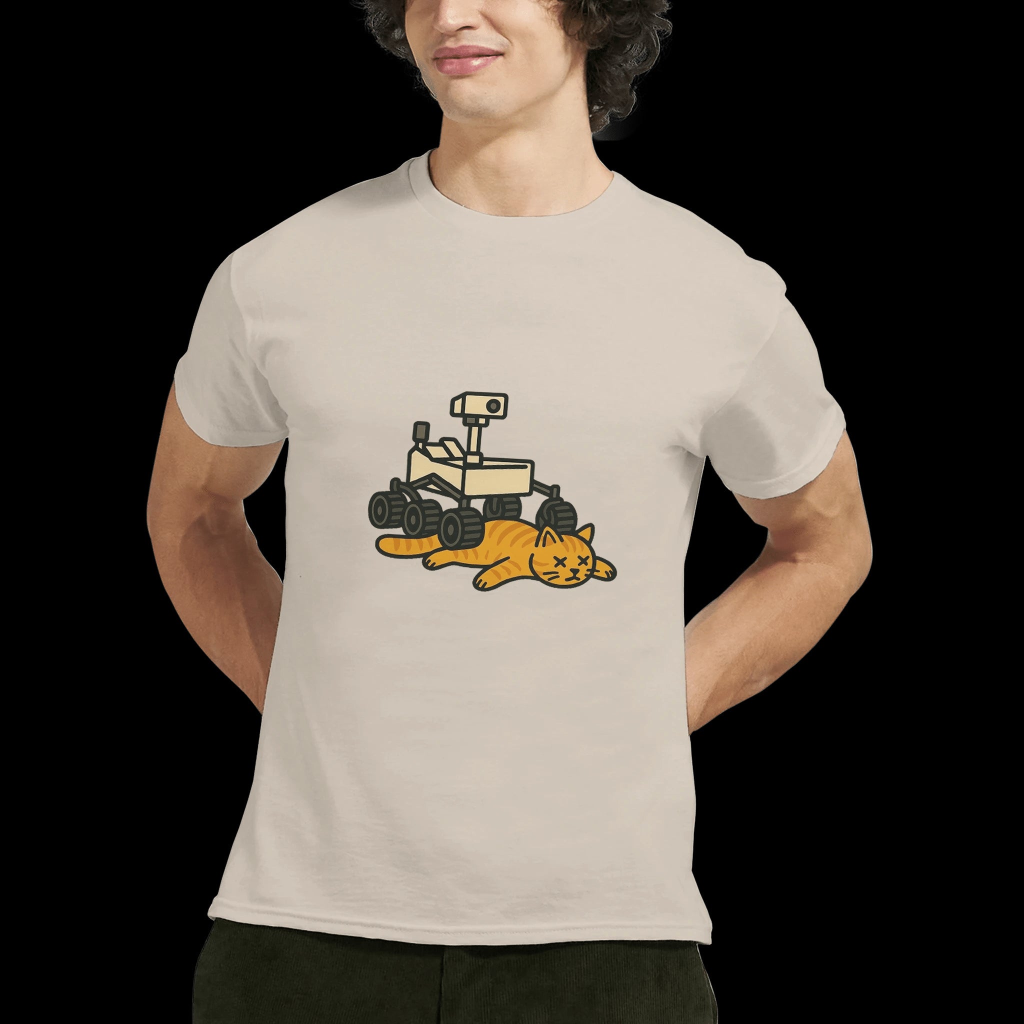 White Red Gold Black Grey Curiosity T-Shirt Front Image_10