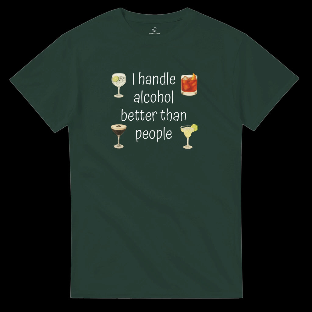 Navy Green Black Drinks T-Shirt Front Image_5
