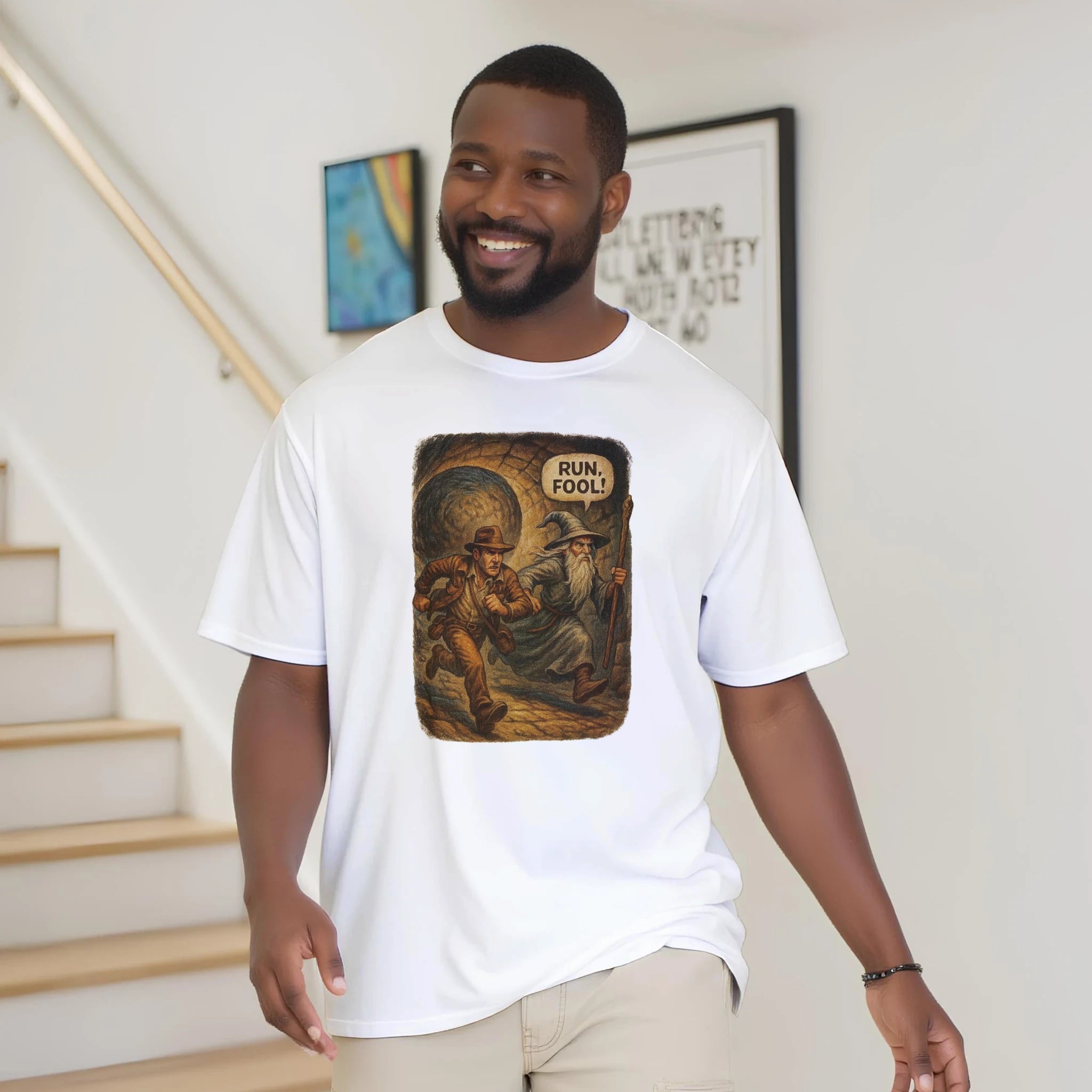 White Black Fool Ball T-Shirt Front Image_2