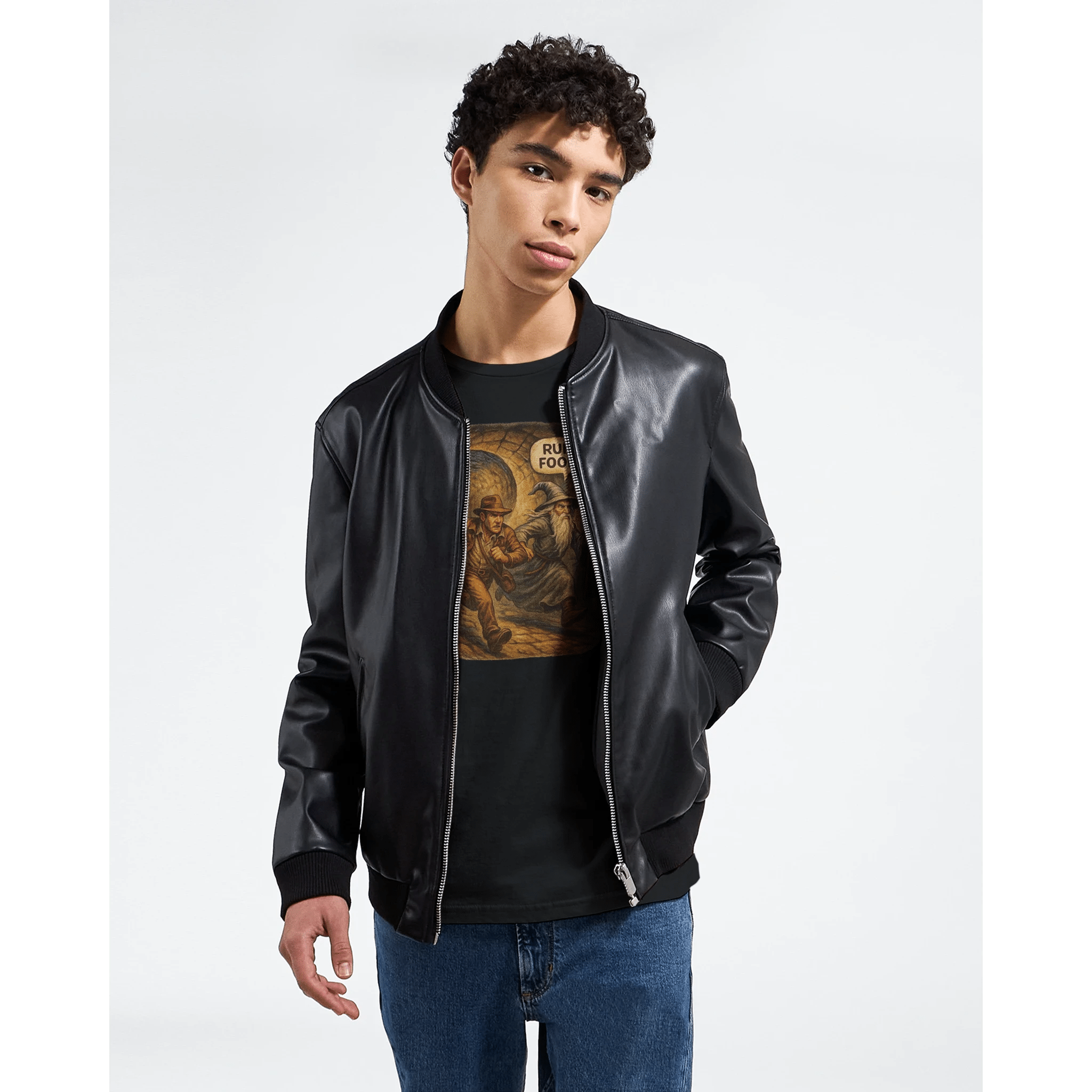 White Black Fool Ball T-Shirt Front Image_3