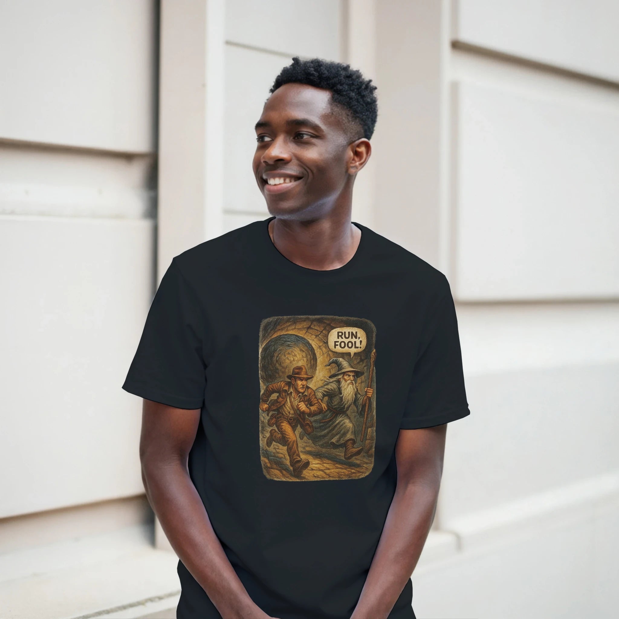 White Black Fool Ball T-Shirt Front Image_7