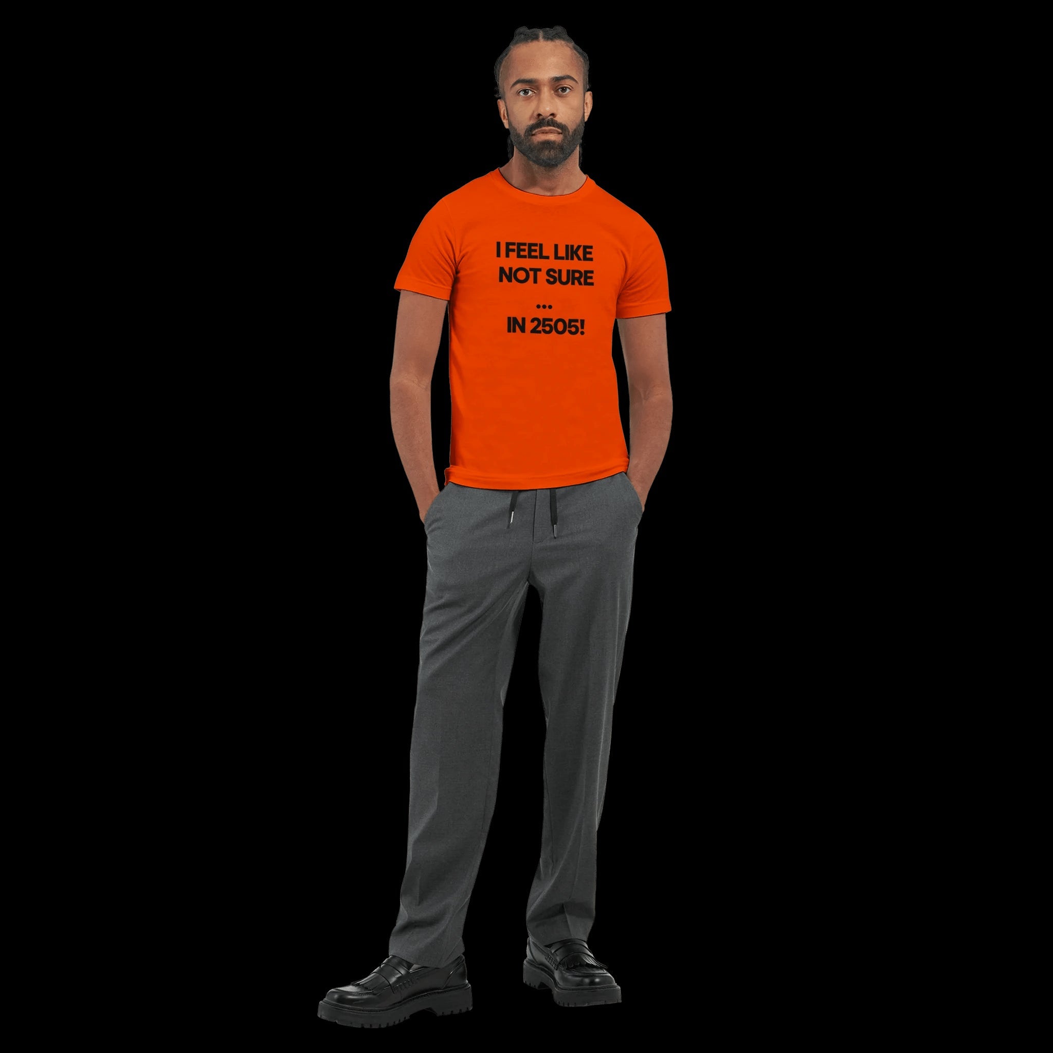 Orange White Futuristic 2505 T-shirt Front Image_3