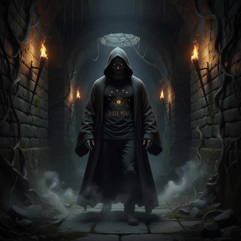 White Black I See You T-Shirt Front Image_10