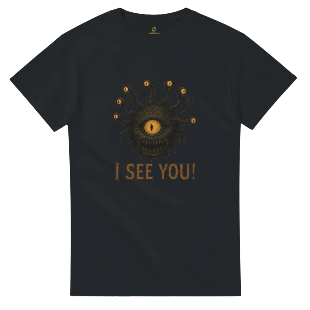 White Black I See You T-Shirt Front Image_8
