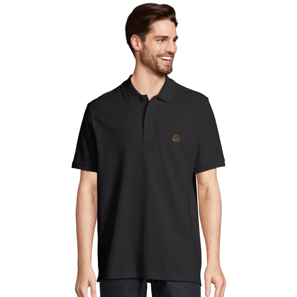 White Red Black Grey Lambda Polo Front Image_7