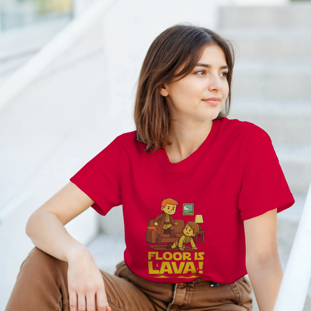 Orange Navy White Red Gold Black Maroon Lava T-Shirt Front Image_1