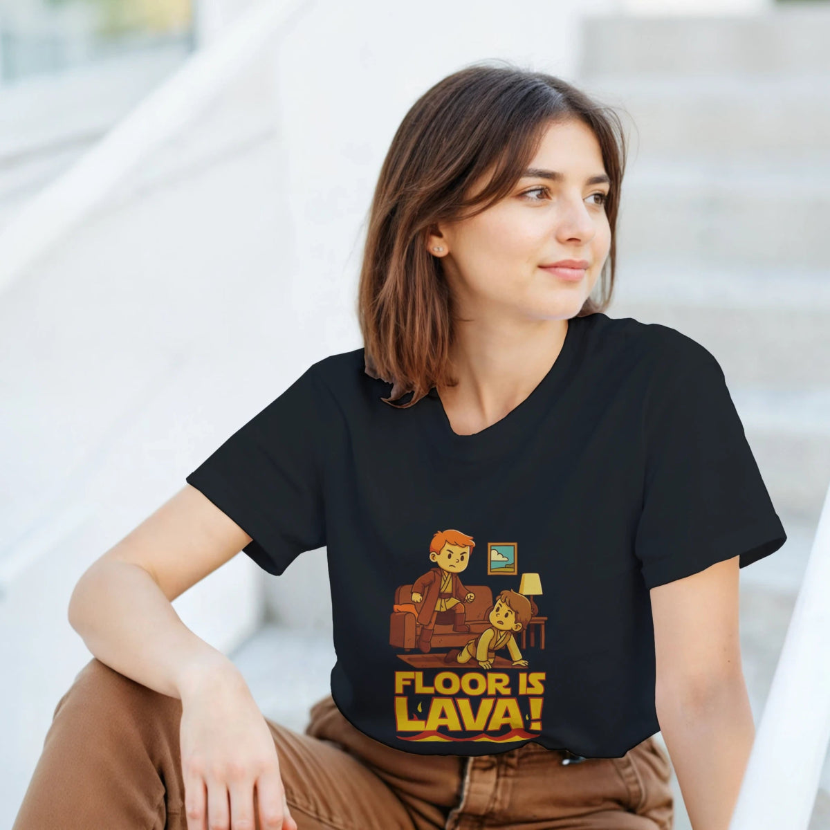 Orange Navy White Red Gold Black Maroon Lava T-Shirt Front Image_4