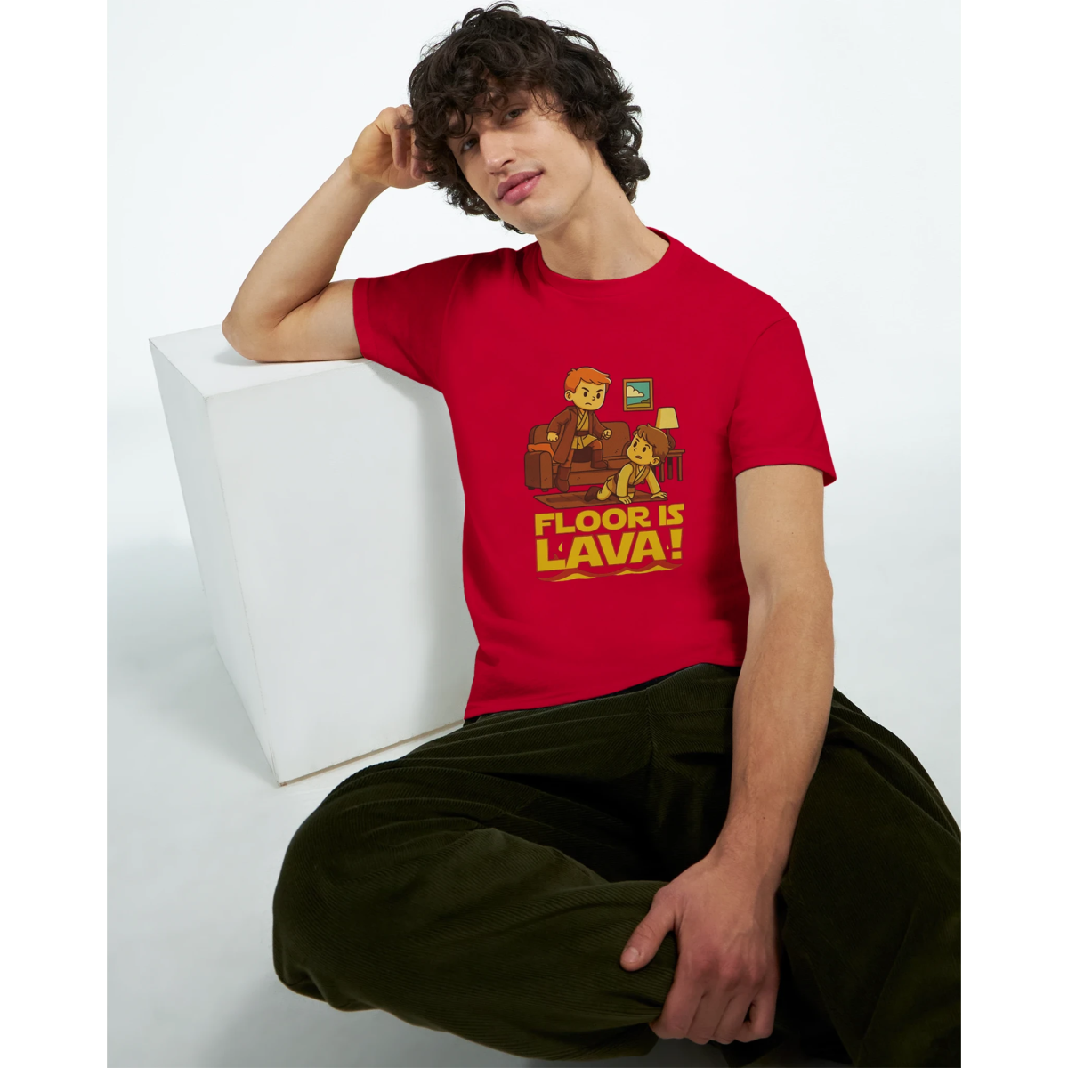 Orange Navy White Red Gold Black Maroon Lava T-Shirt Front Image_16