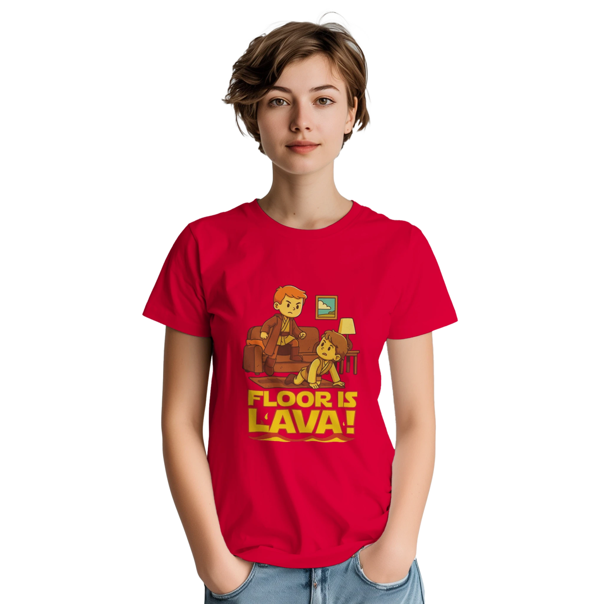 Orange Navy White Red Gold Black Maroon Lava T-Shirt Front Image_17