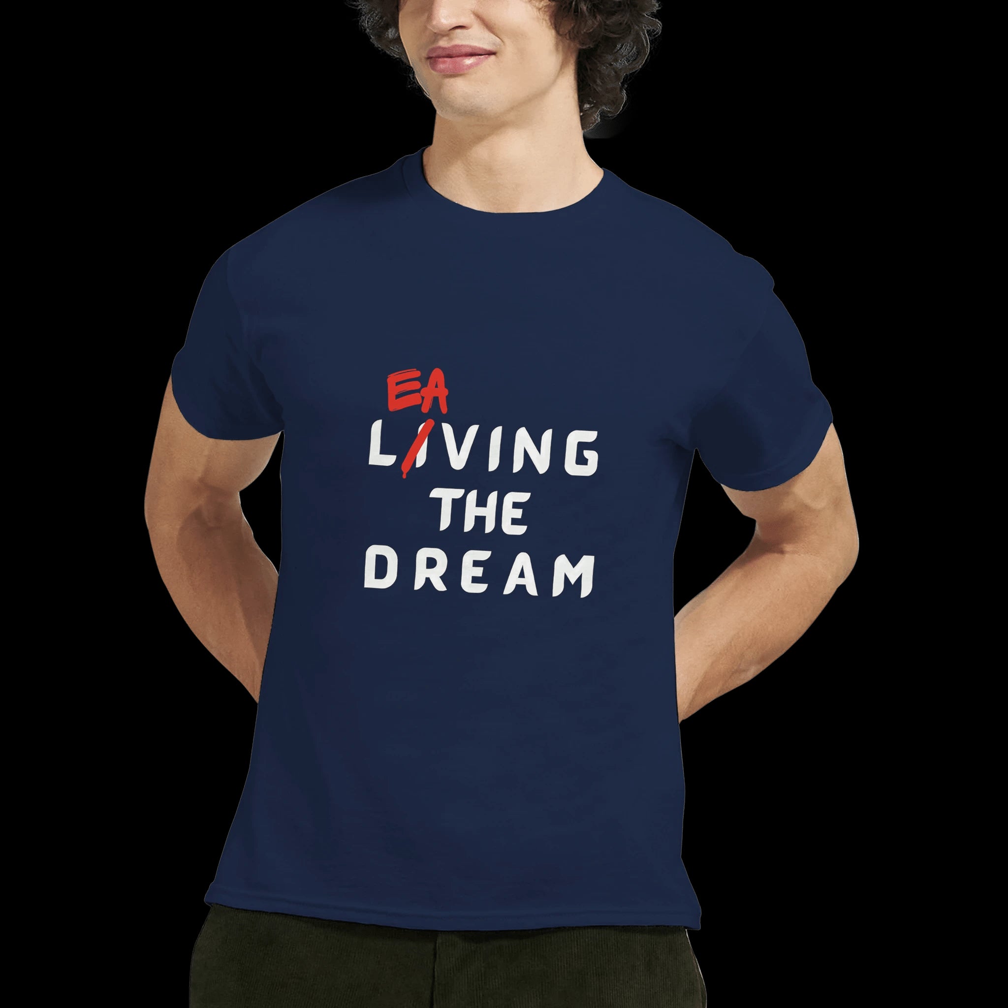 Navy Green Black Leaving T-Shirt Front Image_5