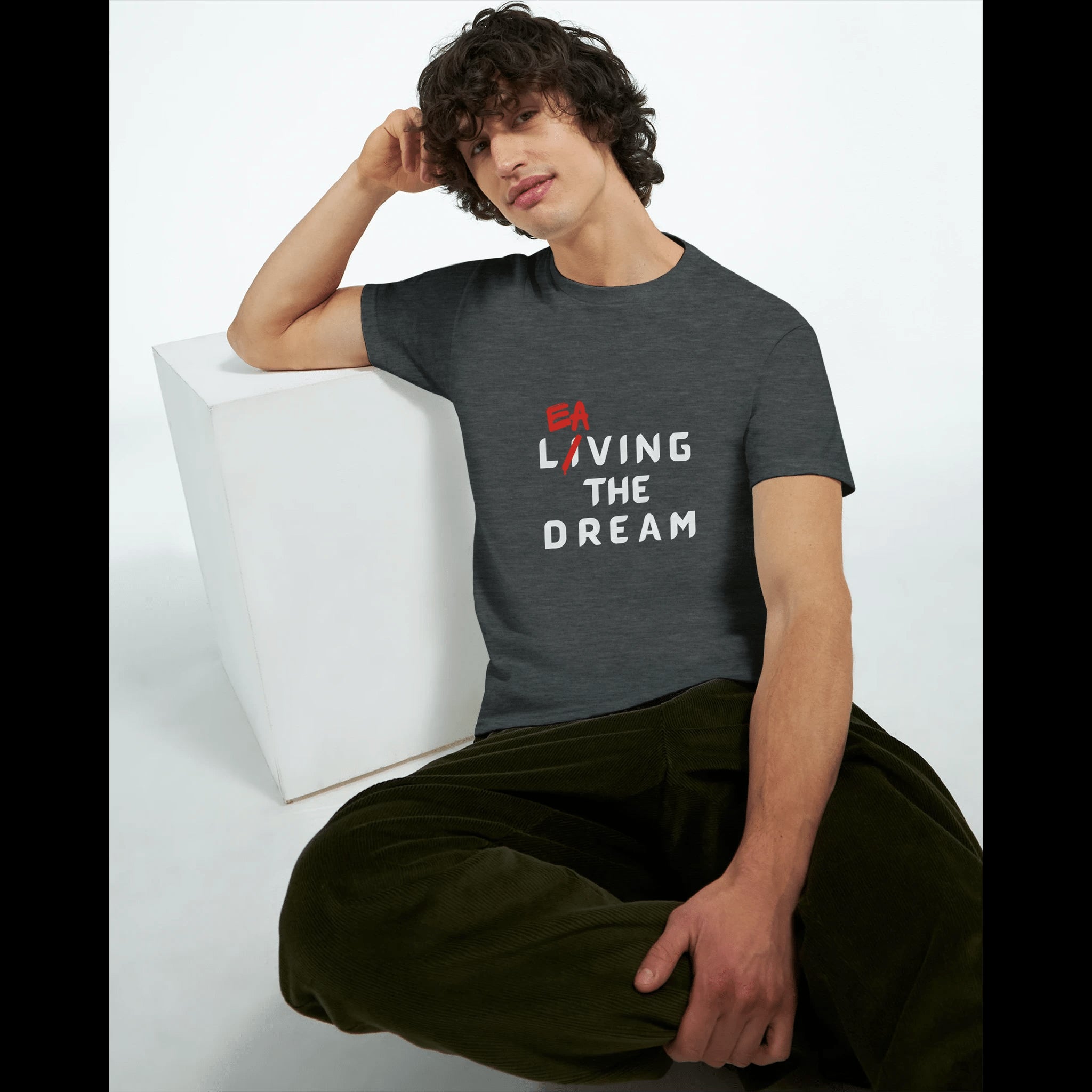 Navy Green Black Leaving T-Shirt Front Image_9