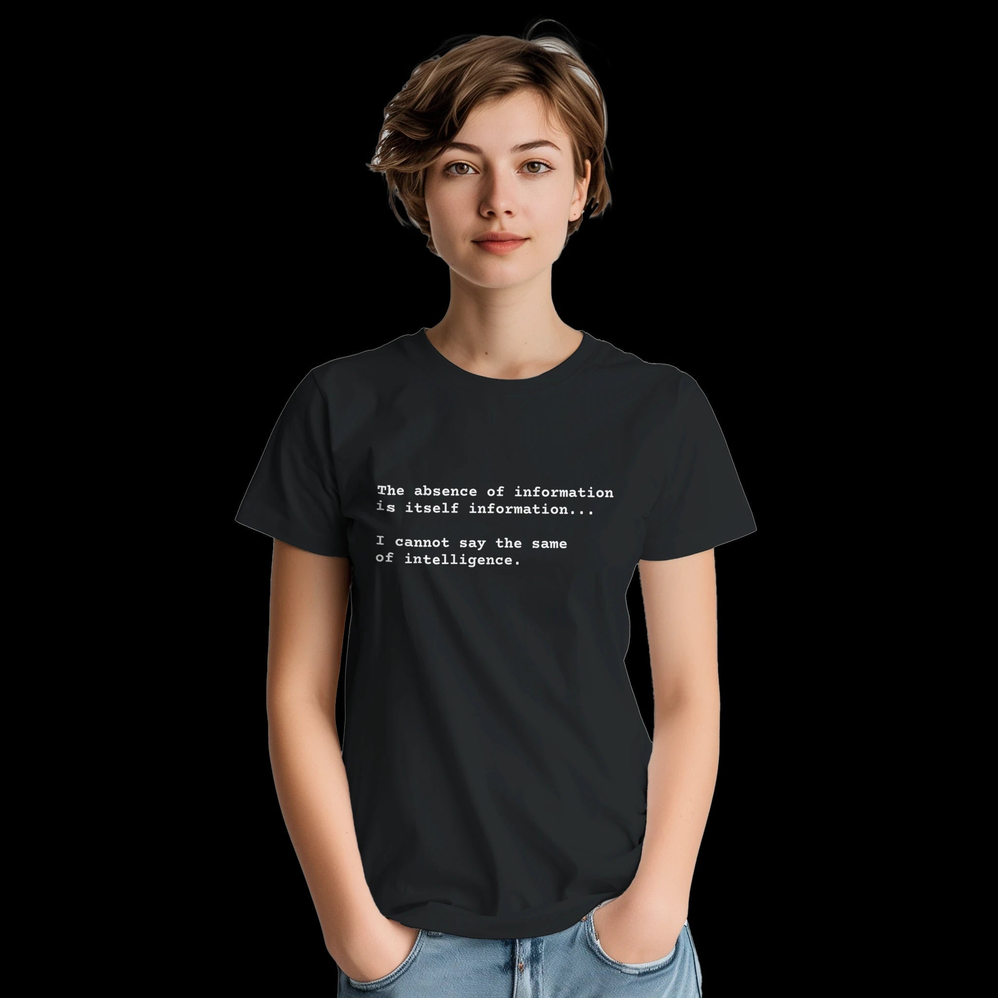 Information vs Intelligence T-Shirt Front Image_4