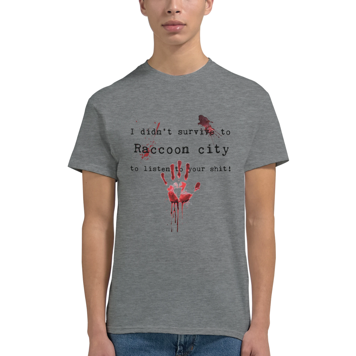 White Grey Survivor T-Shirt Front Image_6