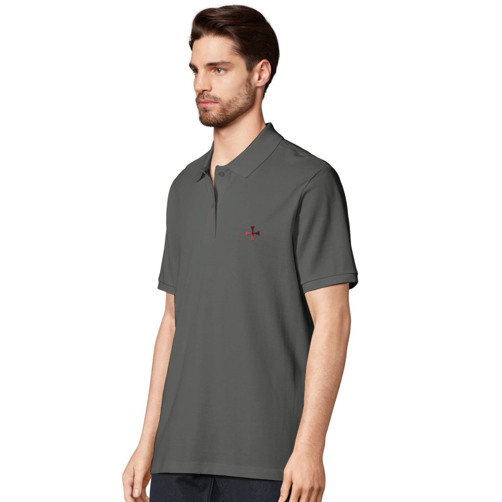 Black White Grey Templar Polo Front Image_5