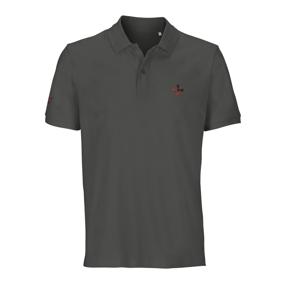 Black White Grey Templar Polo Front Image_1