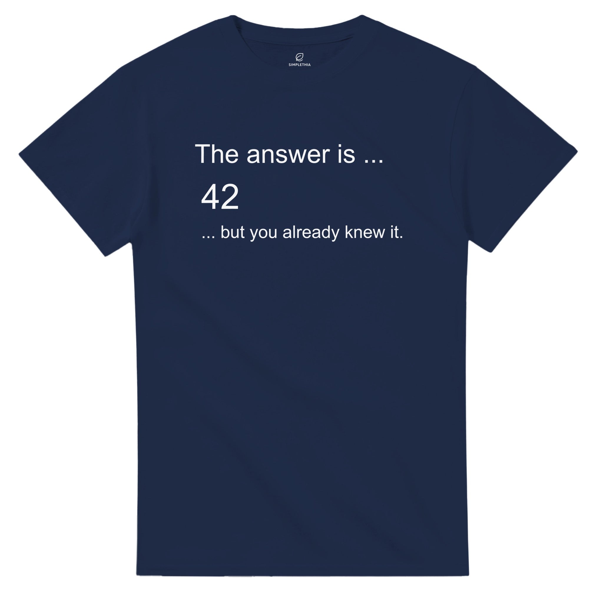 Navy Black The Answer T-Shirt Front Image_4