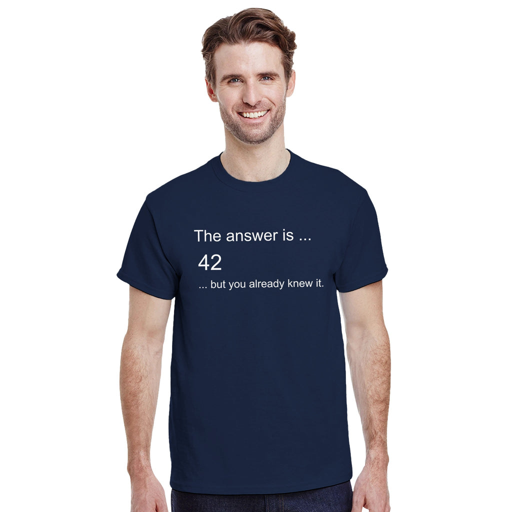 Navy Black The Answer T-Shirt Front Image_2