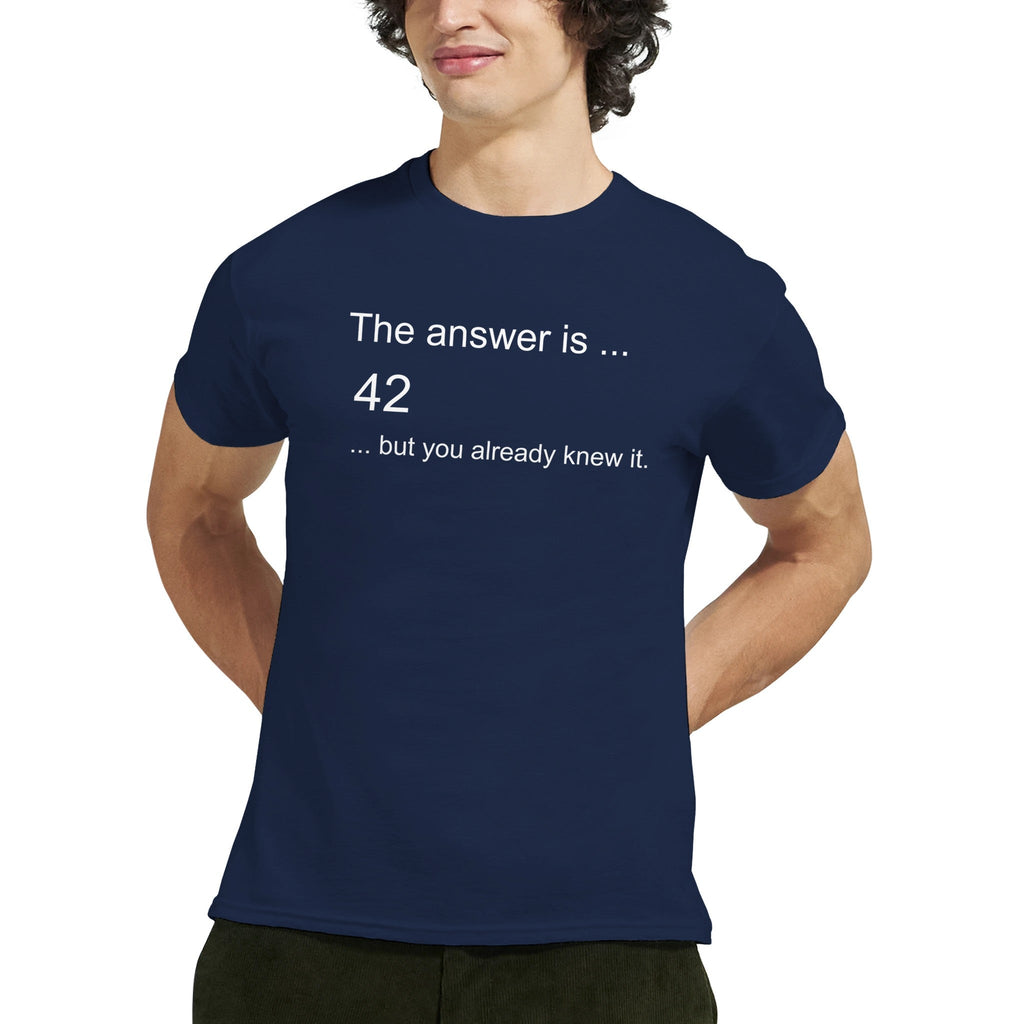 Navy Black The Answer T-Shirt Front Image_3
