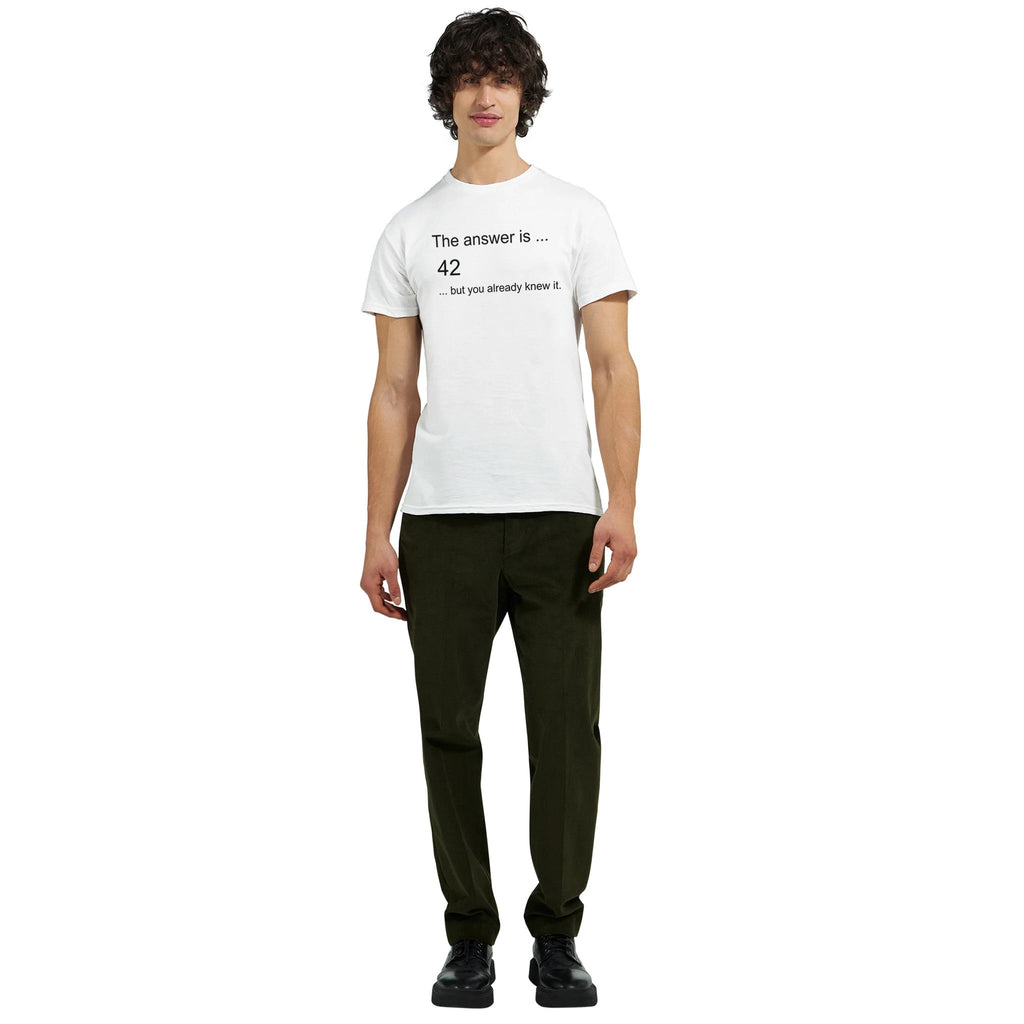 White The Answer T-Shirt Front Image_2