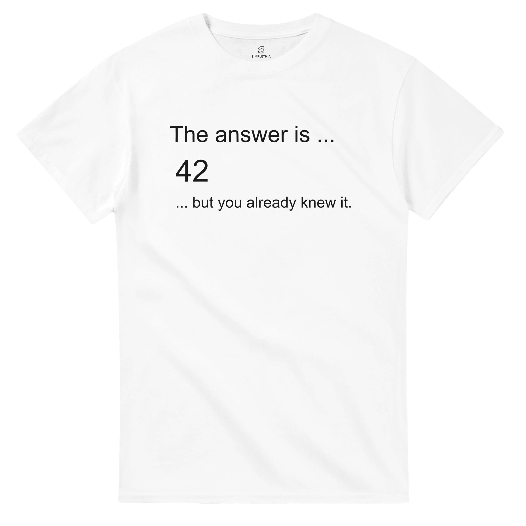 White The Answer T-Shirt Front Image_3