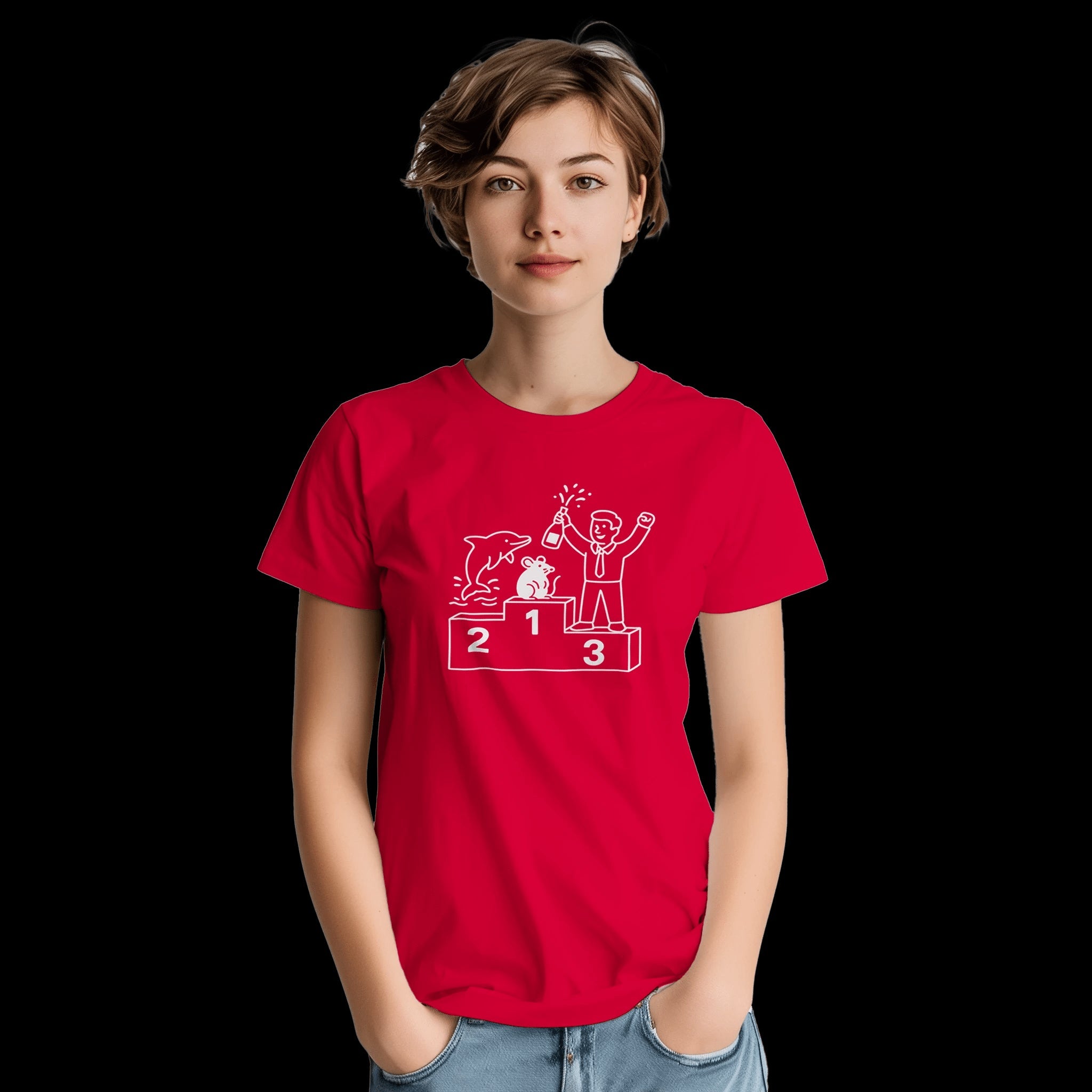 Navy Red Black The Podium T-shirt Front Image_5