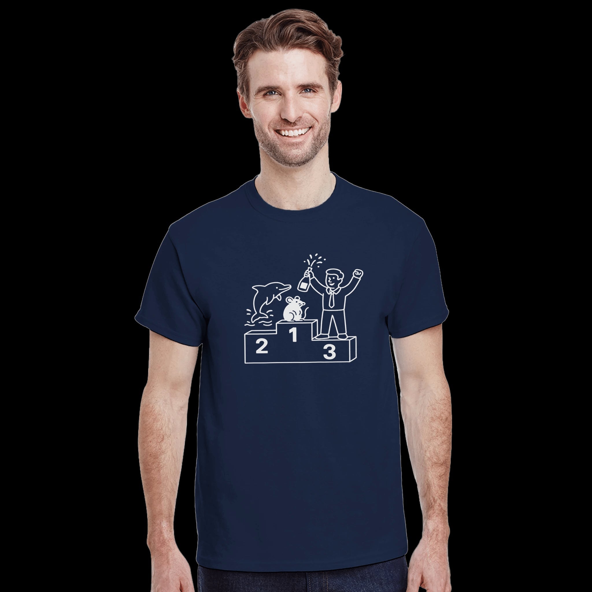 Navy Red Black The Podium T-shirt Front Image_3