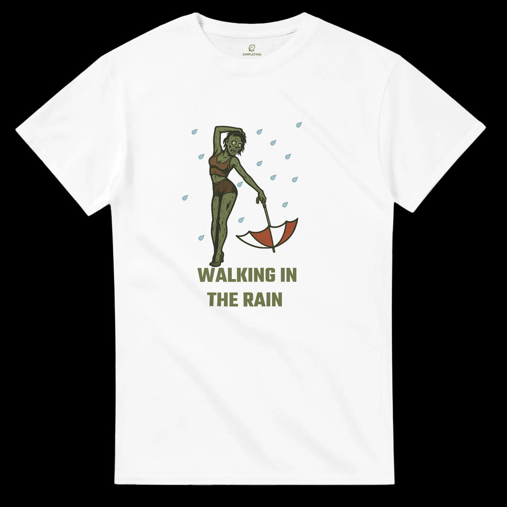 White Black The Wet Zombie T-Shirt Front Image_8