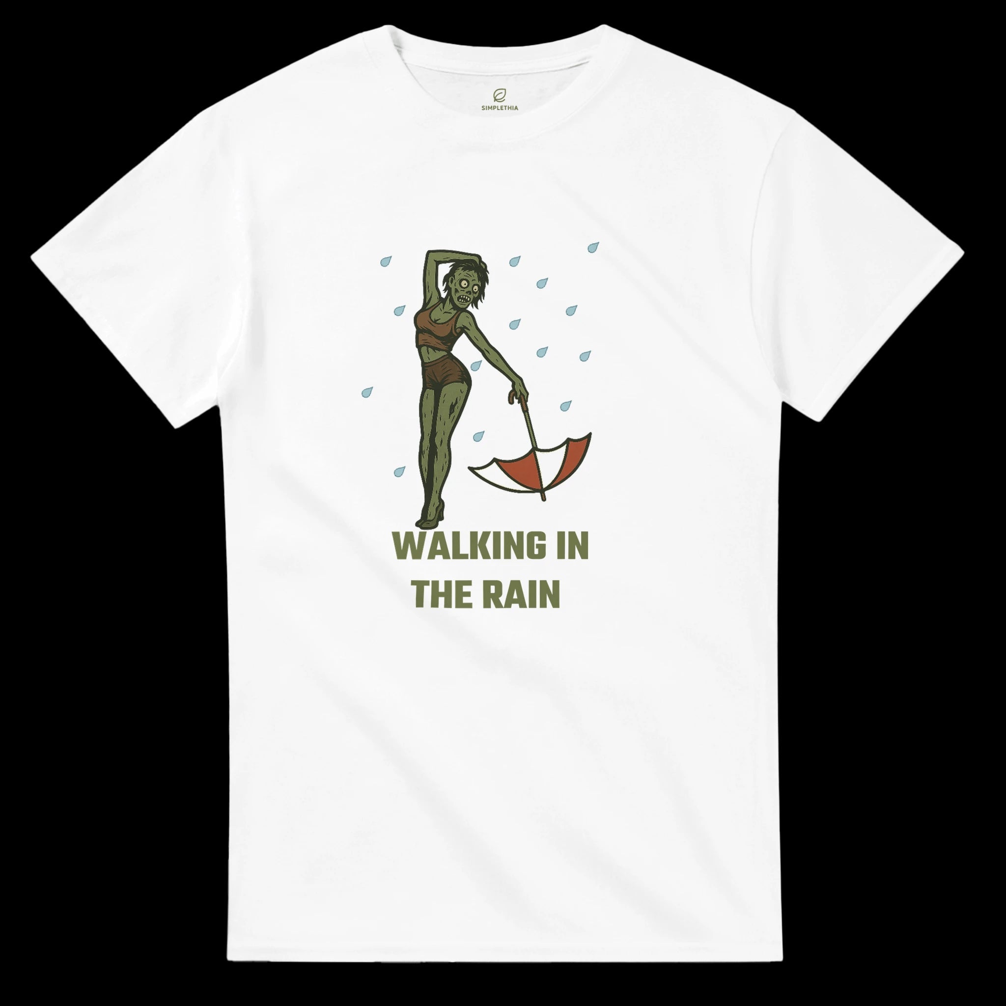 White Black The Wet Zombie T-Shirt Front Image_8