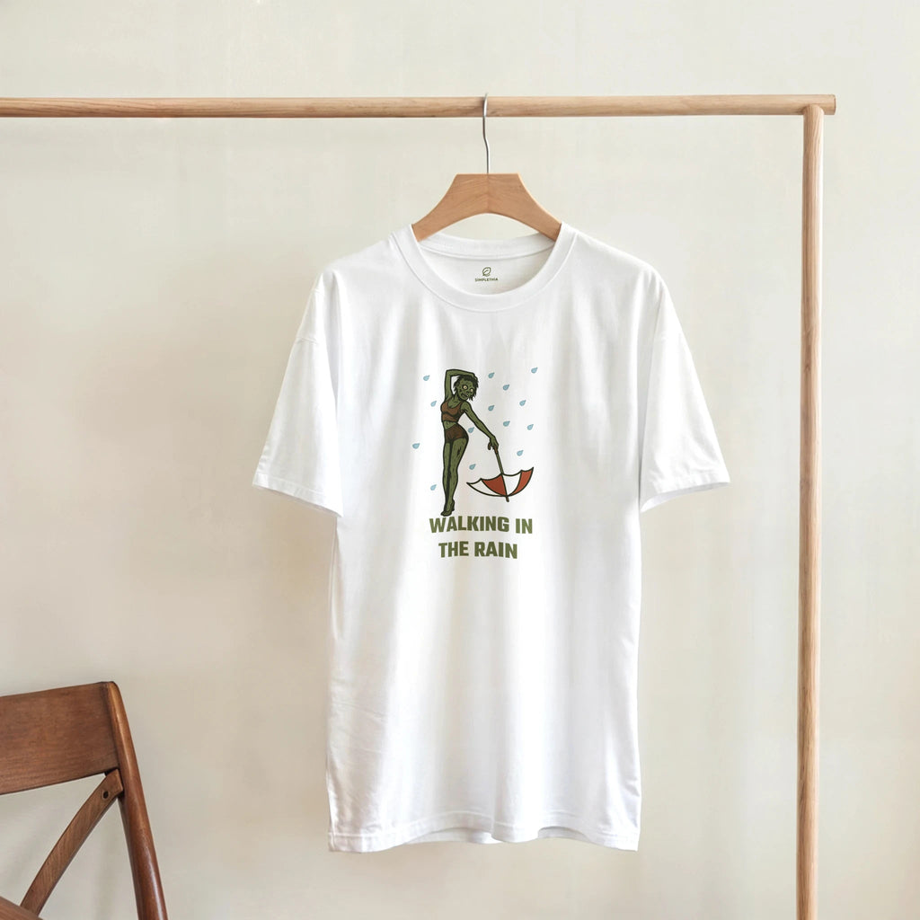 White Black The Wet Zombie T-Shirt Front Image_1