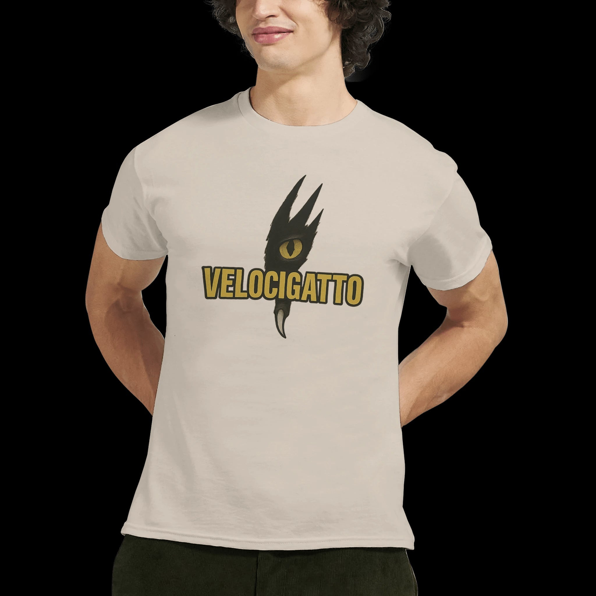 White Velocigatto T-Shirt Front Image_3