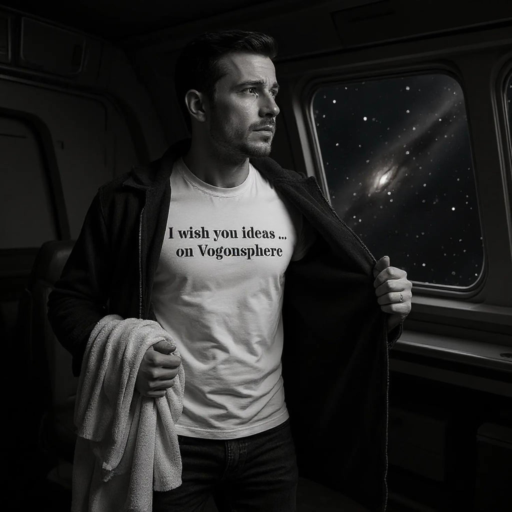 White Green Blue VogonIdeas T-Shirt Front Image_9