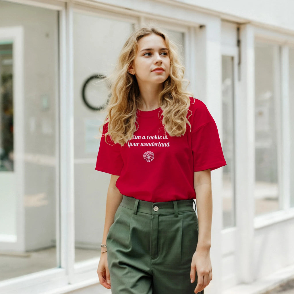 Navy Red Black Wonderland T-Shirt Front Image_7