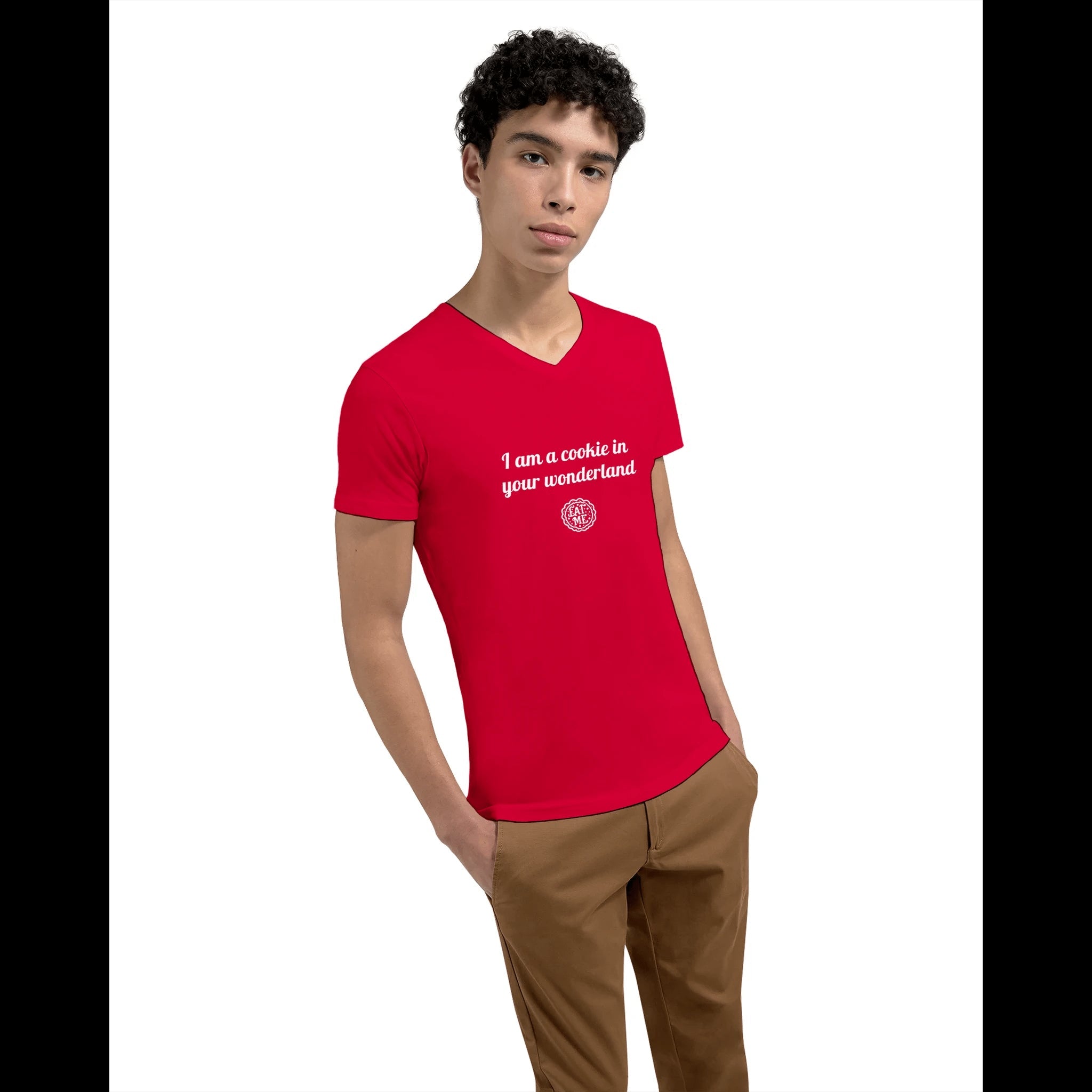 Navy Red Gray Black Wonderland Unisex T-Shirt Front Image_7