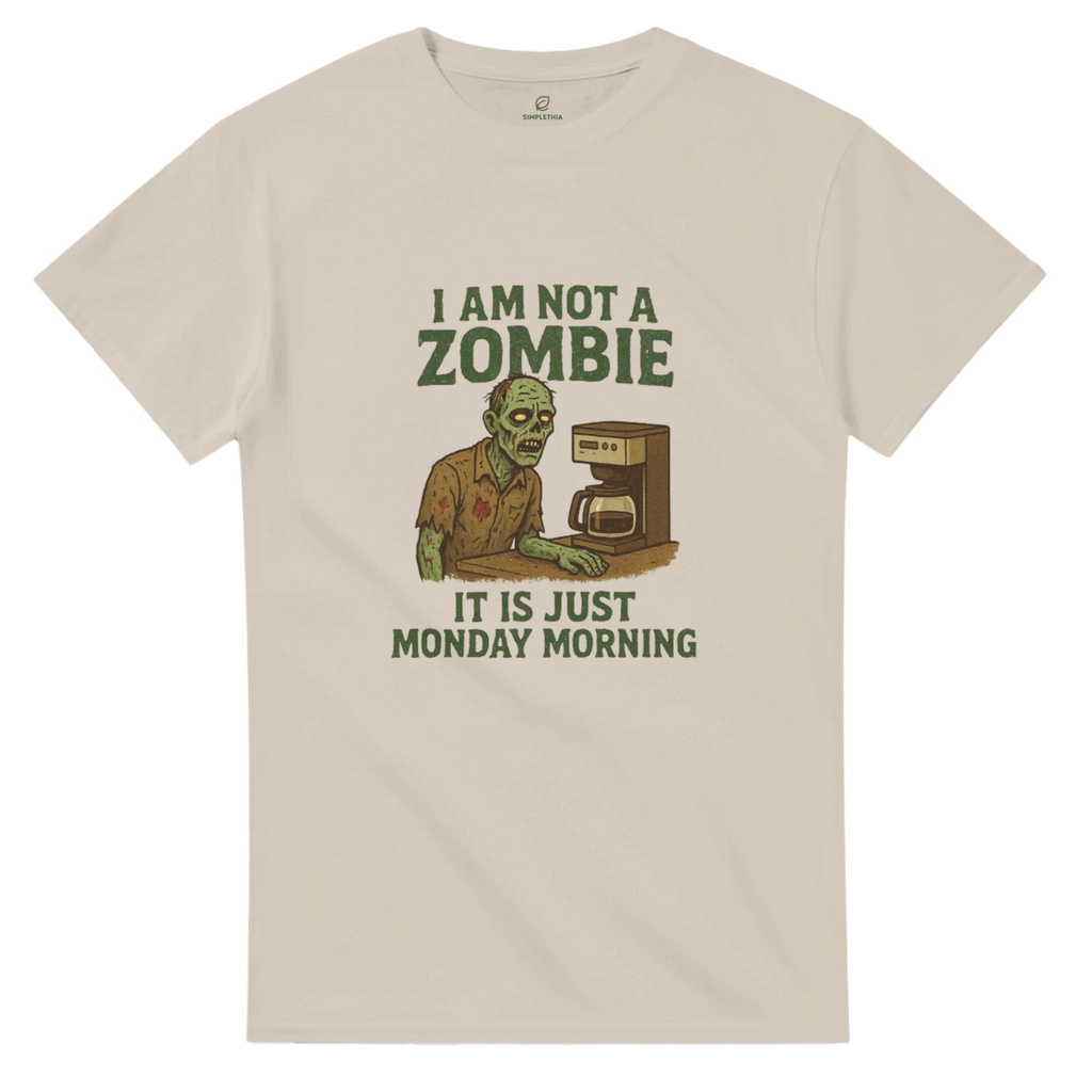White Gold Black Zombie Morning T-Shirt Front Image_8