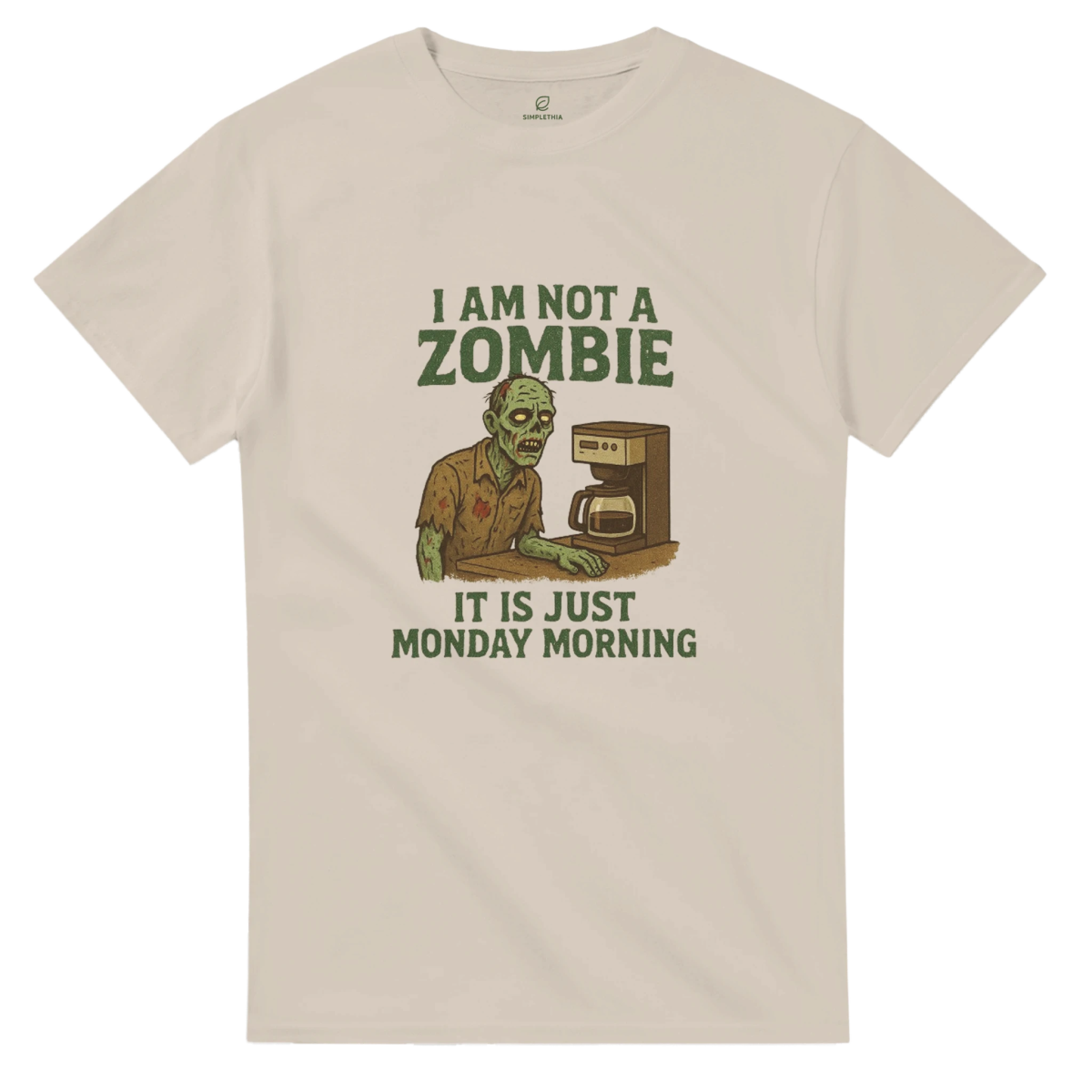 White Gold Black Zombie Morning T-Shirt Front Image_8